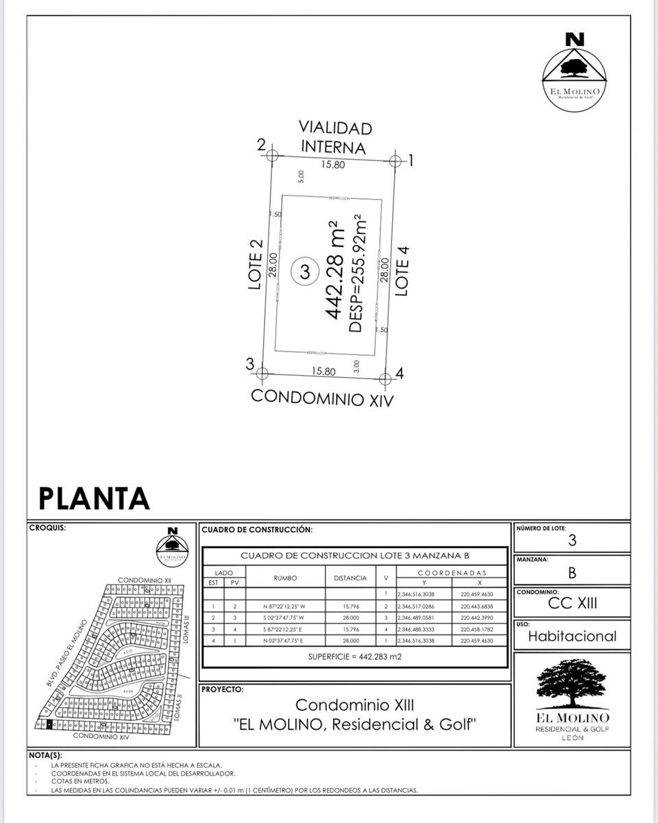 Terreno en El Molino Residencial y Golf